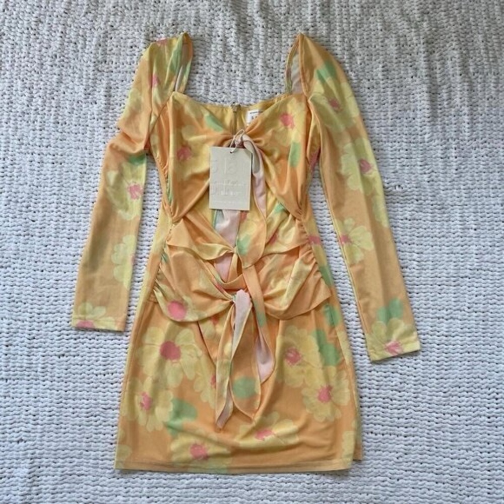 Sabo Orange Noor Cutout Dress Large